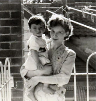 Mom and I in Aylesbury, England - 1958